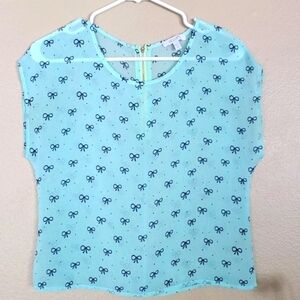 Sheer blouse with bows size XS